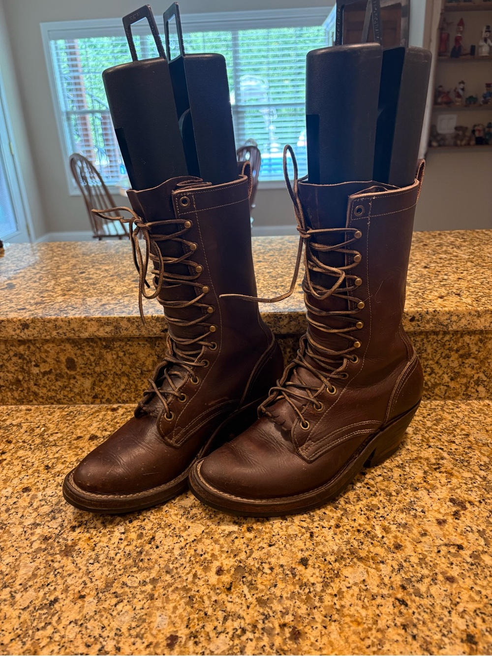 Nicks Contender handmade brown leather packer Kiltie boots Size 7C